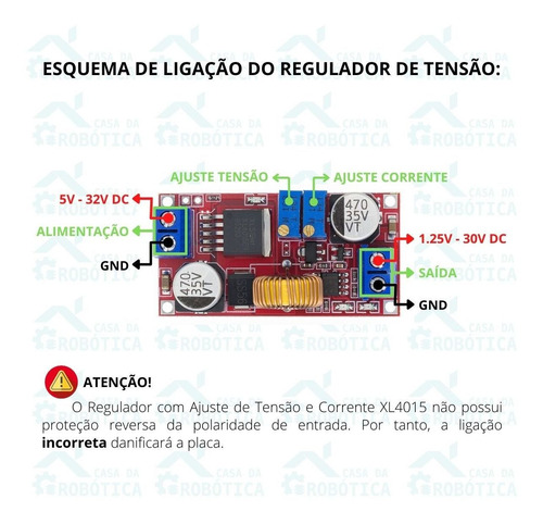 Imagem 6 de 8 de 2x Regulador Com Ajuste De Corrente E Tensão Xl4015 5a Dc Nf