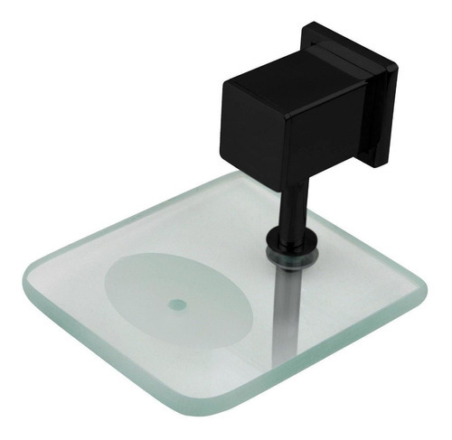 Saboneteira De Parede Square Inox Preto Fosco - Rainha