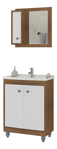 Mueble De Baño Completo - Botiquin Espejo Y Pileta - Madri