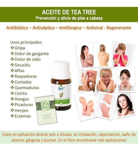 Imagen 6 de 7 de Aceite De Tea Tree Con Manuca Y Rosalina Just Original 10 Ml