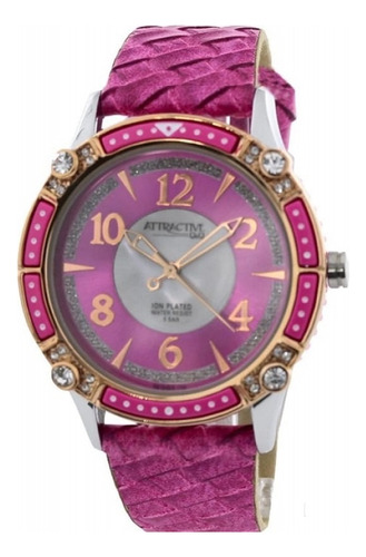 Reloj Q&q Atractive Modelo Cuero Legitimo Rosado 