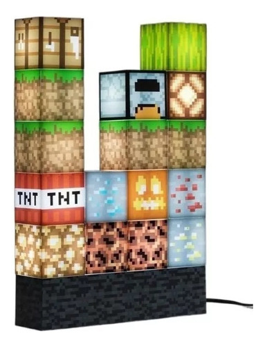Lámpara Minecraft Bricolaje Luz Cuadrada Lámpara Bloque Cons