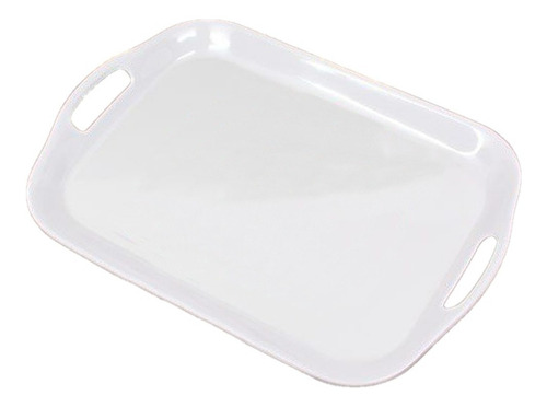 Imagen 3 de 5 de Set X 6 Bandeja De Melamina Blanca 46 X 32 Cm Fast Food