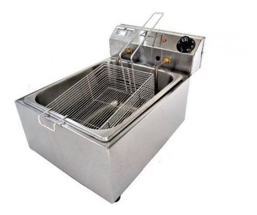 Fritadeira Elétrica Inox Industrial 1cuba C/ Cesto 5 Lt 220v