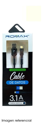 Cable Romax Usb 1,20cm Usb 3.1a Carga Rápida.