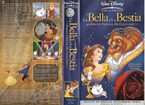 La Bella Y La Bestia Vhs Walt Disney Castellano