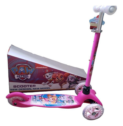 Patinete Infantil 3 Rodas Patrulha Canina - Rosa