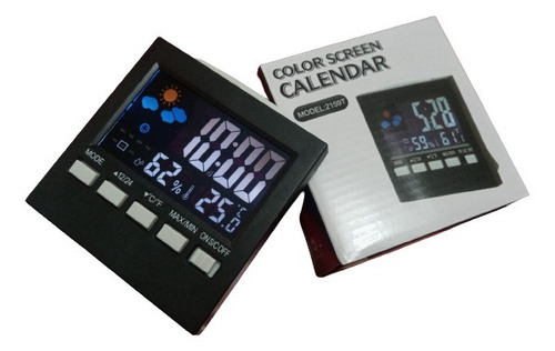 Reloj Digital De Mesa Luz Alarma Calendario Clima Humedad