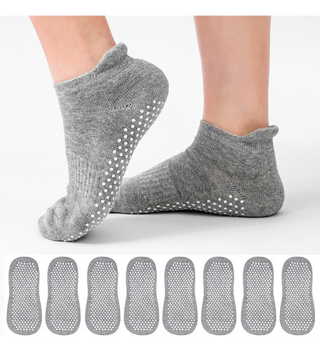 4 Pares De Calcetines Con Agarre Para Pilates Y Yoga, Calcet