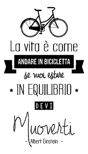Vinilo Decorativo Frases Italiano Vida Como Montar Bicicleta