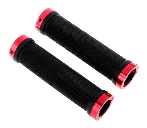 Puños Bicicleta Grips Gel Raleigh Con Lock On Negro Rojo 