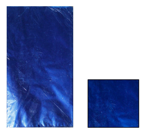  Papel De Presente Azul Metalizado 100uni. 15x29 Pp44