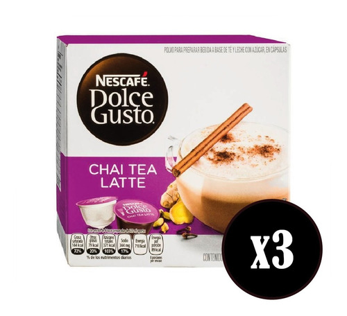 Imagen 1 de 3 de Capsulas Café Dolce Gusto Chai Tea Latte X3 Cajas De 8u