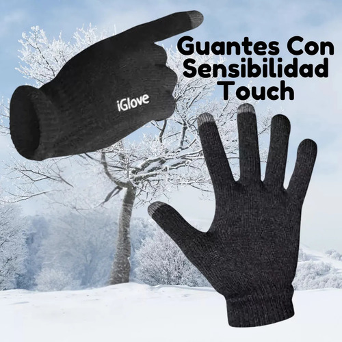 Par Guantes Touch Compatible Con Ipad Invierno Pantallas Rosa Claro Lisa
