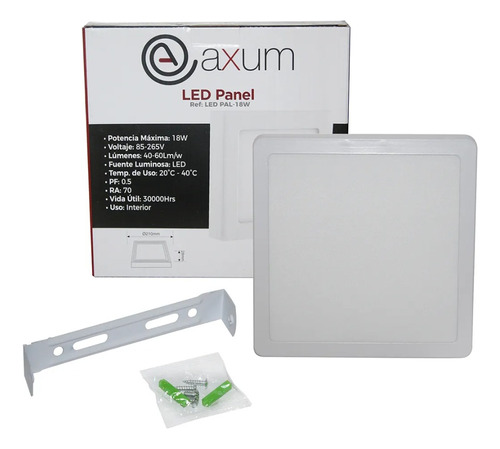 Panel Led Superficial Cuadrado 18w 6000k Axum