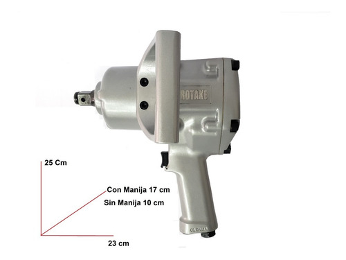 Imagen 3 de 10 de Llave Pistola Impacto Neumatica 1 Pulgada 1800nm Rotake 5568