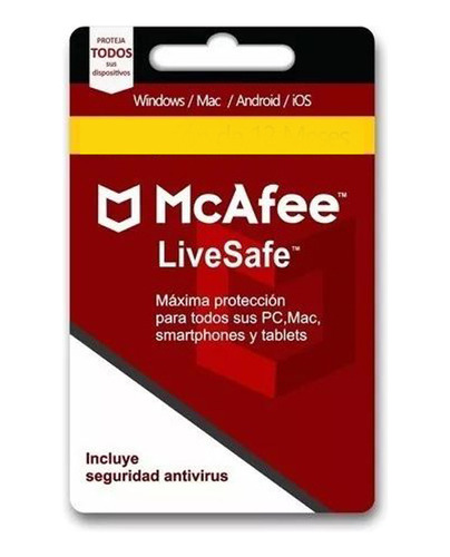 Mcafee Livesafe 2024 | Dispositivos Ilimitados | 1 Año 