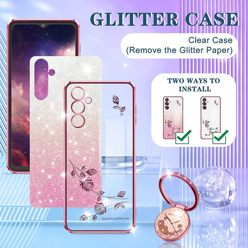 44%off Capa Fofa Com Brilho Brilhante Para Xiaomi + Alças