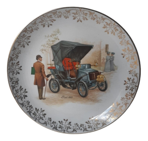 Plato De Porcelana Royal Tudor Ware 19cm Con Auto Fiat 1901 