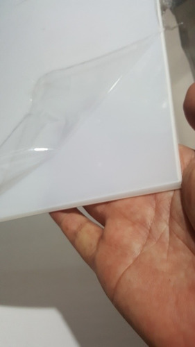 Placa Simil Acrilico Blanco Opal 30 X 18 X 3mm Apto Leds