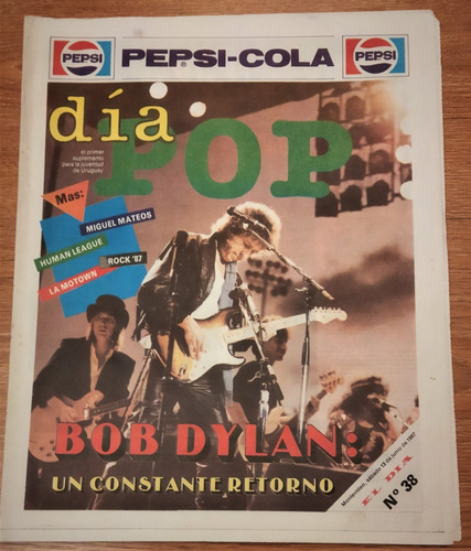 1987 Bob Dylan En Tapa Y Nota Revista Solo Uruguay Muy Raro