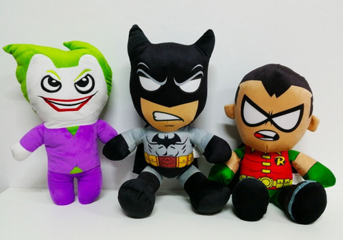 Imagen 1 de 7 de Peluches Batman + Joker + Robin