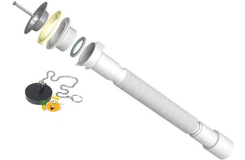Imagen 1 de 3 de Sifón Caño Corrugado Extensible Para Pileta Bidet Cocina