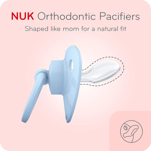 Nuk Comfy Ortodoncia Pacifiers, Colección Timeless, 0-6 Mese