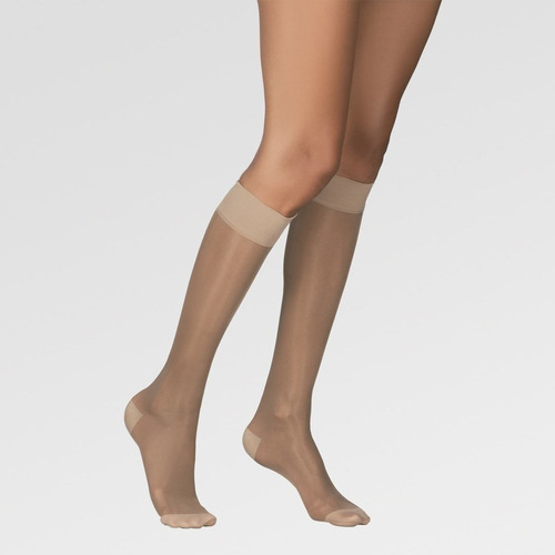 Medias Compresion 15-20 Hasta Rodilla 3/4 C/puntera Gelform