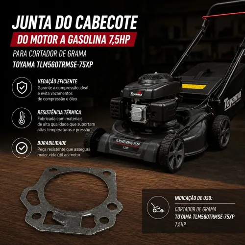 Junta Cabecote Do Motor 7,5hp Do Cortador De Grama Toyama