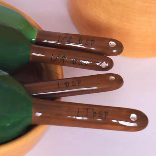 Juego De Cucharas Medidoras De Porcelana Con Forma De Cactus