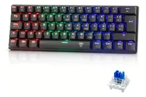 Comprar TERPORT Teclado Mecánico Español 60% Luz Arcoíris 18 Efectos, Outemu Blue Switch, Cable Removible Tipo C, 62 Teclas Anti-ghosting, Teclado Gamer Español Con 18 Modos De Luces Arcoíris