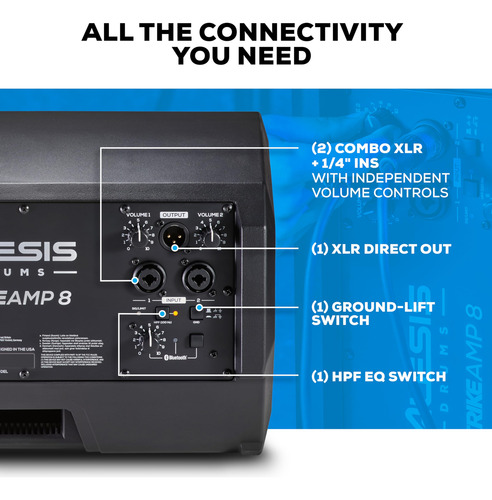Altavoz Alesis Strike Amp 8 Mk2 2000w Bluetooth 8 Pulgadas Negro 0 W