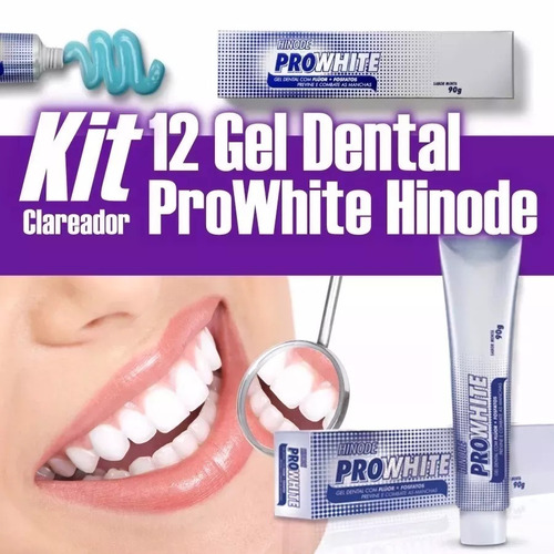 Kit C/ 12 Gel Dental Pasta Dente Clareador Hinode Pro White