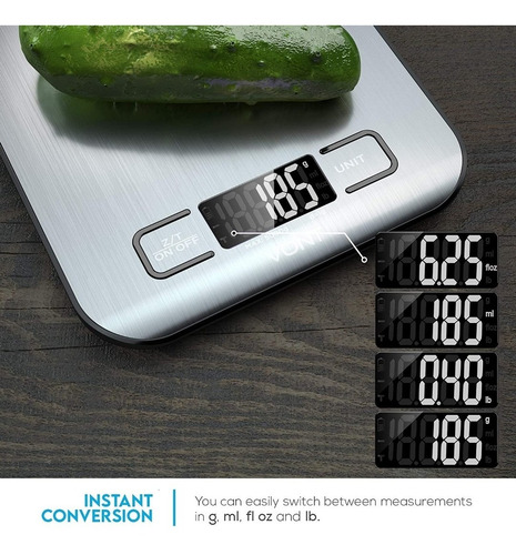 Imagen 3 de 7 de Báscula Digital Para Cocina Precisa Vont