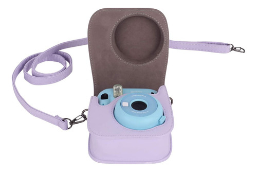 Funda Para Camara Instax Mini 11 Phetium Morado + Correa