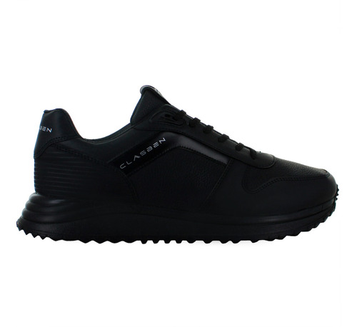 Clasben Tenis Moda Agujeta Polipiel Negro Hombre 83791