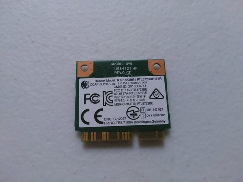 Wifi Bluetooth Realtek Rtl8723be Laptop Hp 15-p010la (Usado)