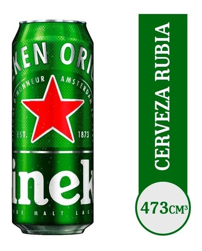 Imagen 1 de 1 de Cerveza Heineken Rubia Lata 473ml Unidad La Barra Oferta