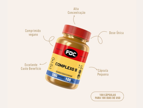 Complexo B Fdc C/ 100 Comprimidos Importado