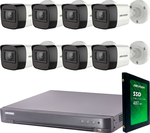 Kit Seguridad Hikvision Dvr 4k 8 Ch + 8 Camaras 5mp + 1 Tb