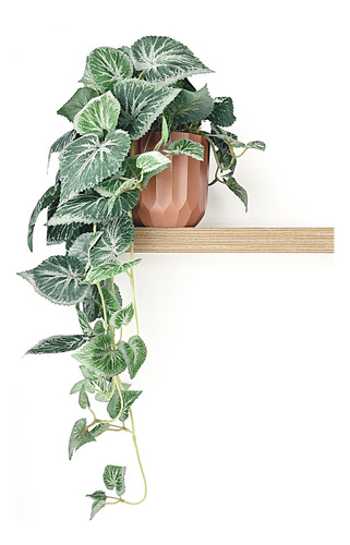 Folhagem Artificial Brunnera Prateada Pendente Em Vaso