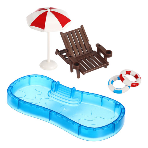1 Juego De Decoración De Escena De Mini Casa, Piscina En Min