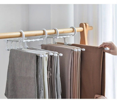 Imagen 4 de 9 de Perchero Colgador Plegable 5 En 1 Organizador De Ropa
