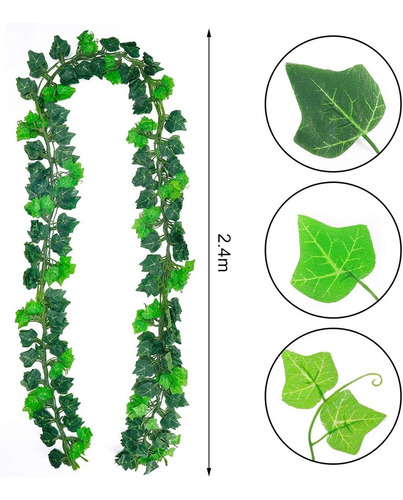 Imagen 2 de 5 de Guirnaldas De Hojas Artificiales Decorativas 12 Un 28.8 Mts