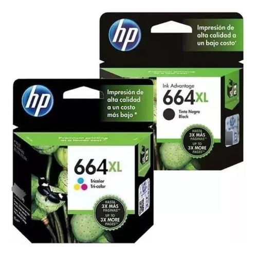 Pack Cartuchos Hp 664xl Original Negro / Tricolor