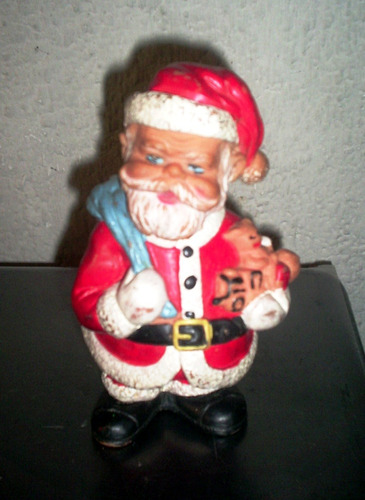 Muy Antiguo Muñeco De Goma Papa Noel Santa Claus