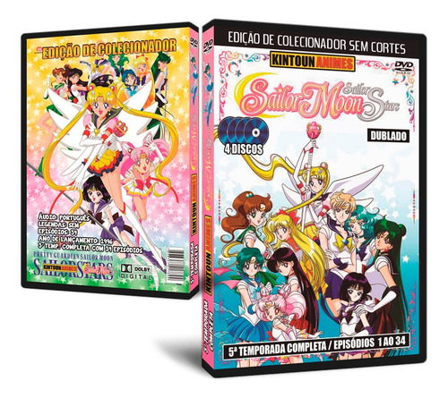 Sailor Moon 1ª Até 5ª Temporada + Ovas Em Dvd Alta Definição