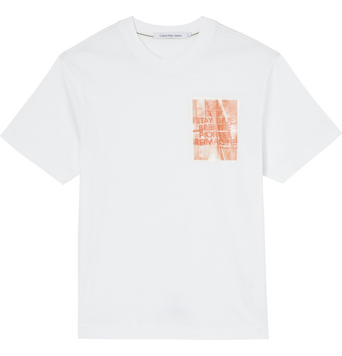 Polera Slogan Blanco Hombre Calvin Klein