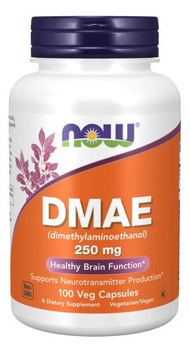 Now Dmae (dimetilaminoetanol) 250 Mg - 100 Cápsulas Vegano